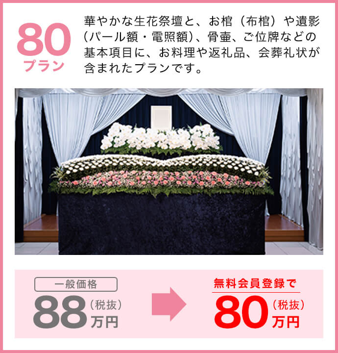 ご葬儀プラン 80プラン