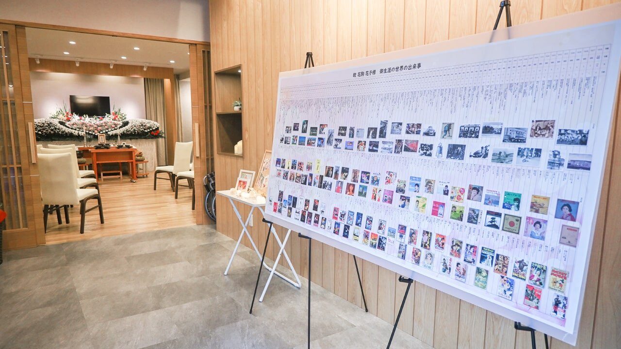 家族葬のファミーユ ならまちホール　メモリアルコーナー年表（18/20枚）